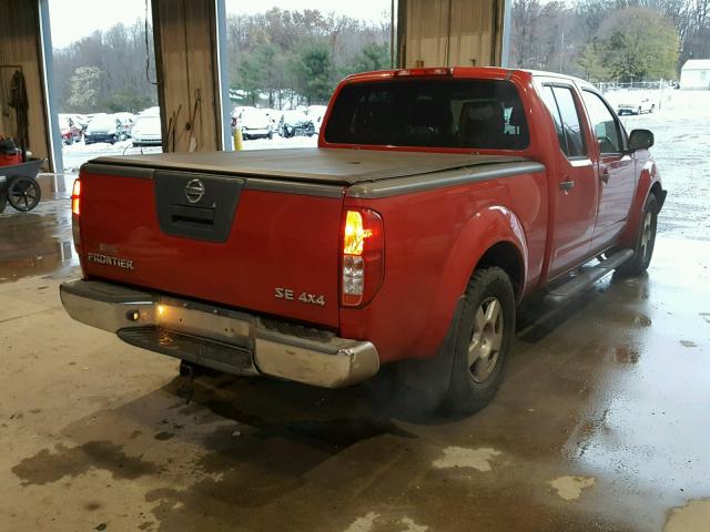 1N6AD09WX7C466668 - 2007 NISSAN FRONTIER C RED photo 4