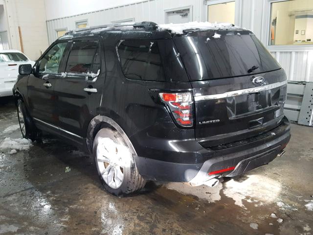 1FM5K8F84DGA82254 - 2013 FORD EXPLORER L BLACK photo 3