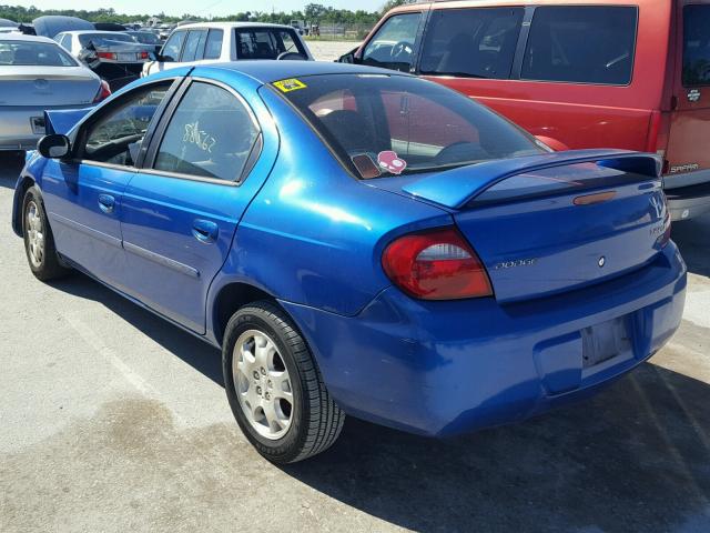 1B3ES56C54D571756 - 2004 DODGE NEON SXT BLUE photo 3