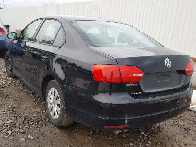 3VW1K7AJ0DM256556 - 2013 VOLKSWAGEN JETTA BASE BLACK photo 3