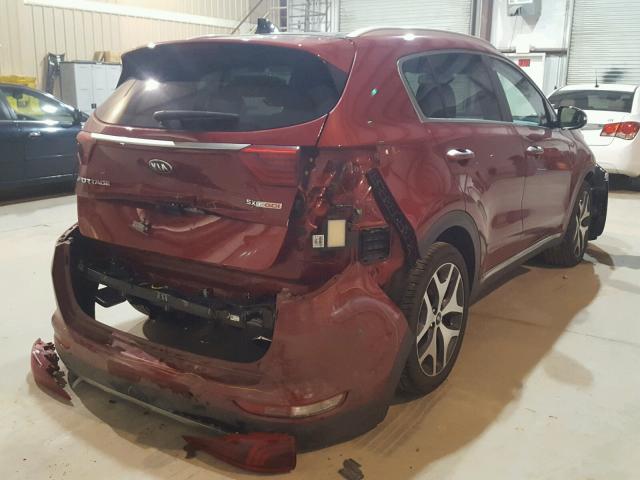 KNDPR3A6XH7131285 - 2017 KIA SPORTAGE S RED photo 4