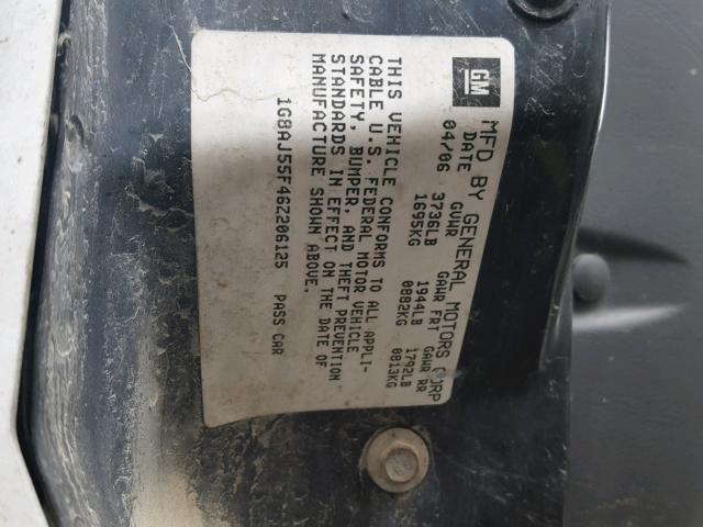 1G8AJ55F46Z206125 - 2006 SATURN ION LEVEL WHITE photo 10