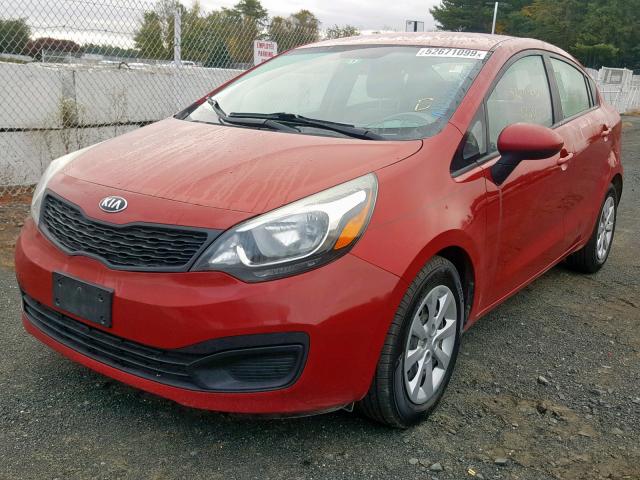 KNADM4A31D6236193 - 2013 KIA RIO LX RED photo 2