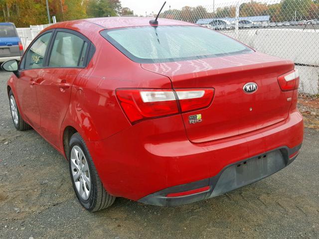 KNADM4A31D6236193 - 2013 KIA RIO LX RED photo 3