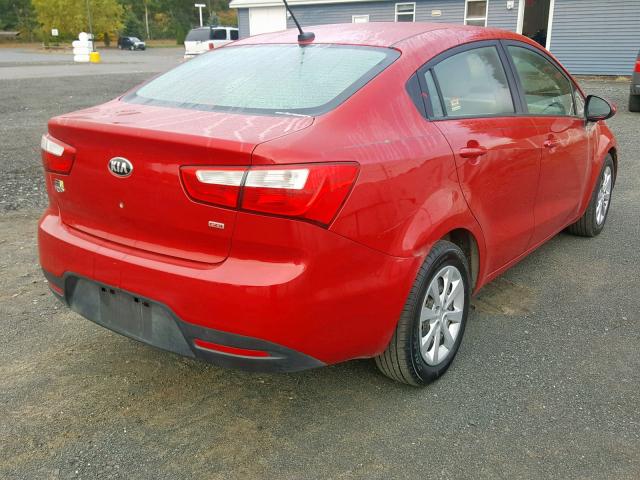 KNADM4A31D6236193 - 2013 KIA RIO LX RED photo 4