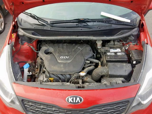 KNADM4A31D6236193 - 2013 KIA RIO LX RED photo 7