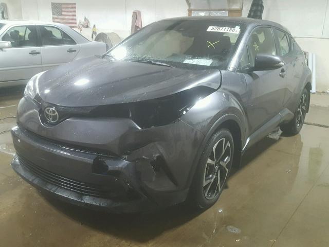 JTNKHMBX9J1010066 - 2018 TOYOTA C-HR XLE GRAY photo 2