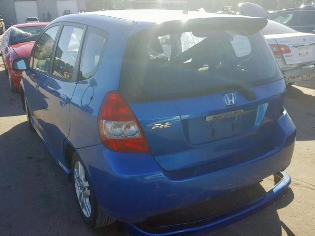 JHMGD386X8S003550 - 2008 HONDA FIT SPORT BLUE photo 3