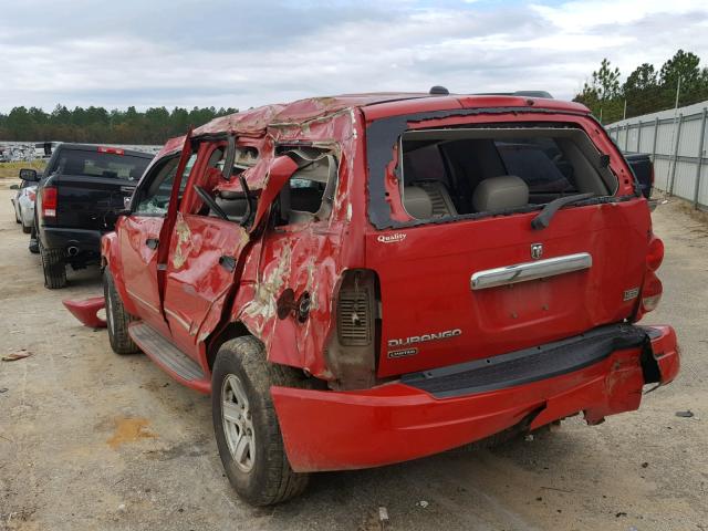 1D4HD58D55F532928 - 2005 DODGE DURANGO LI RED photo 3