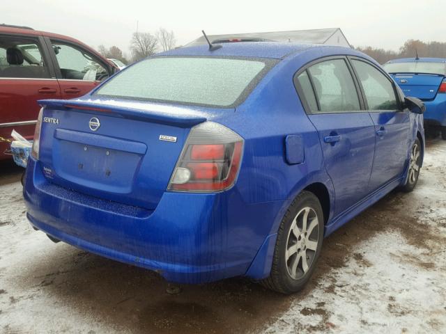 3N1AB6AP6CL723195 - 2012 NISSAN SENTRA 2.0 BLUE photo 4