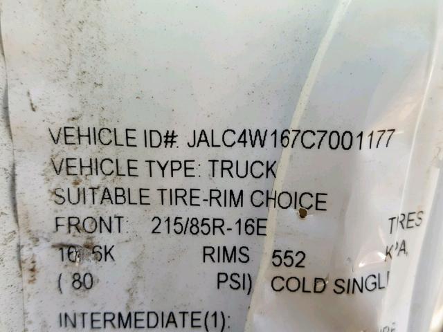 JALC4W167C7001177 - 2012 ISUZU NPR HD WHITE photo 10