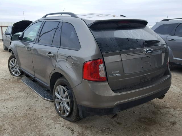 2FMDK3JC6DBB29950 - 2013 FORD EDGE SEL GRAY photo 3