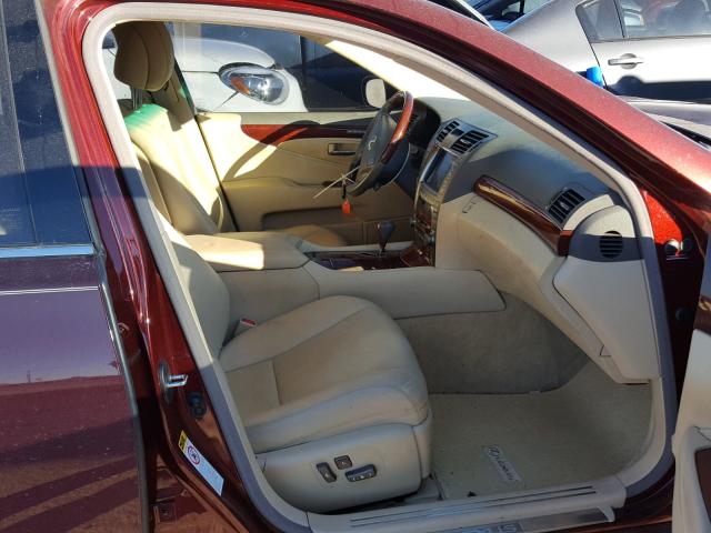 JTHBL46F875050210 - 2007 LEXUS LS 460 MAROON photo 5