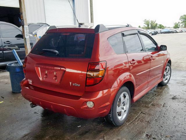 5Y2SL65878Z411002 - 2008 PONTIAC VIBE RED photo 4