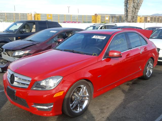 WDDGF4HB8CR223189 - 2012 MERCEDES-BENZ C 250 RED photo 2