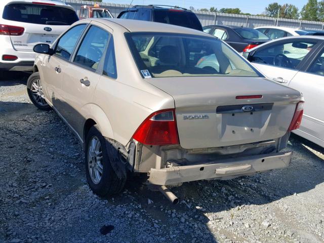 1FAFP34N67W146168 - 2007 FORD FOCUS ZX4 TAN photo 3