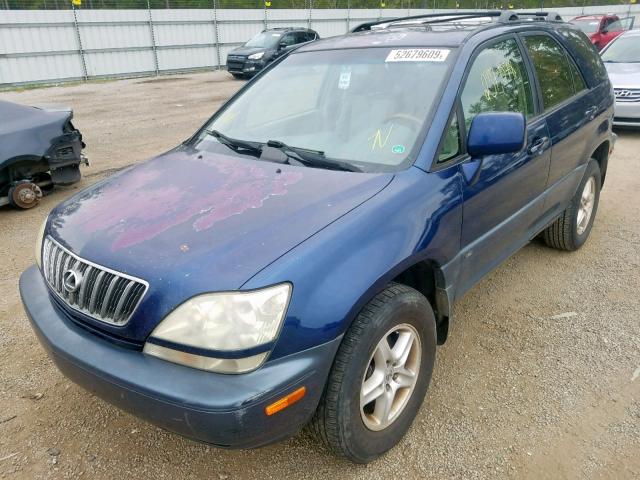 JTJGF10U420126674 - 2002 LEXUS RX 300 BLUE photo 2