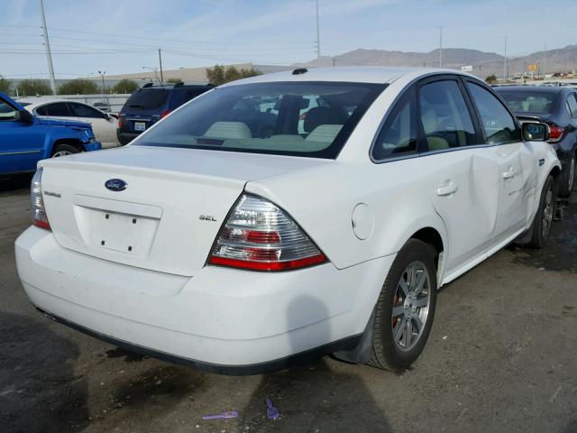 1FAHP24W58G184191 - 2008 FORD TAURUS SEL WHITE photo 4