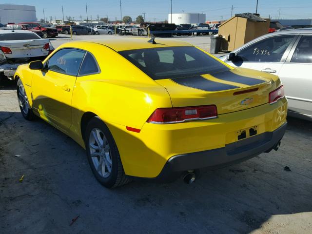 2G1FA1E39E9170511 - 2014 CHEVROLET CAMARO LS YELLOW photo 3