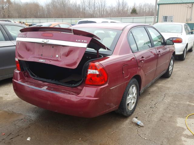 1G1ZT54805F269477 - 2005 CHEVROLET MALIBU LS 勃艮第红 照片 4