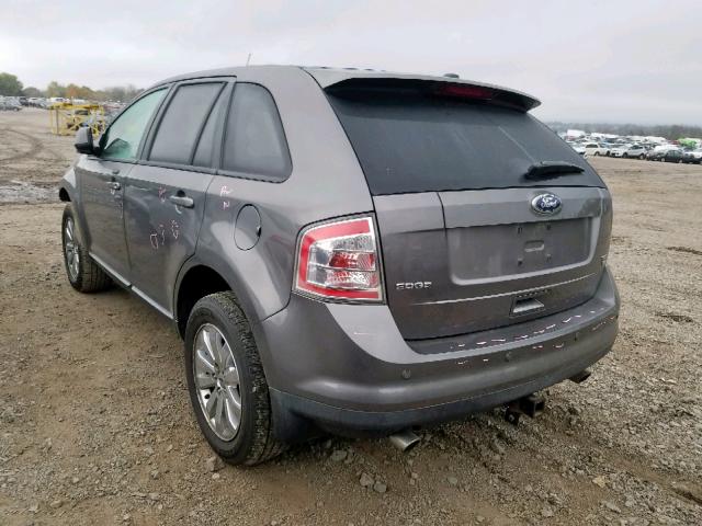 2FMDK4JC1ABB61853 - 2010 FORD EDGE SEL GRAY photo 3