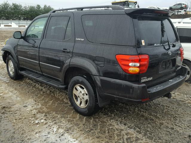 5TDBT48A82S089403 - 2002 TOYOTA SEQUOIA LI BLACK photo 3