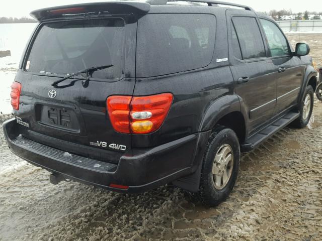 5TDBT48A82S089403 - 2002 TOYOTA SEQUOIA LI BLACK photo 4