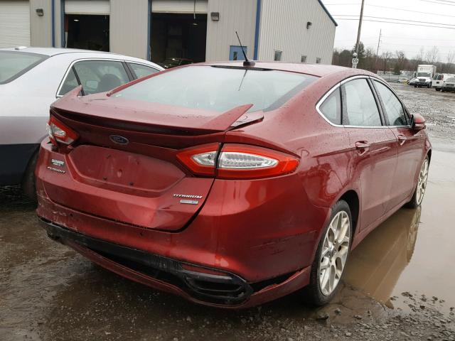 3FA6P0D95DR210393 - 2013 FORD FUSION TIT RED photo 4