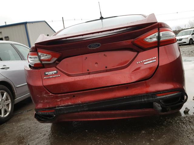 3FA6P0D95DR210393 - 2013 FORD FUSION TIT RED photo 9