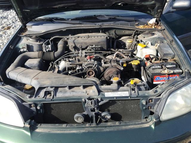 4S3BE635627204395 - 2002 SUBARU LEGACY L GREEN photo 7