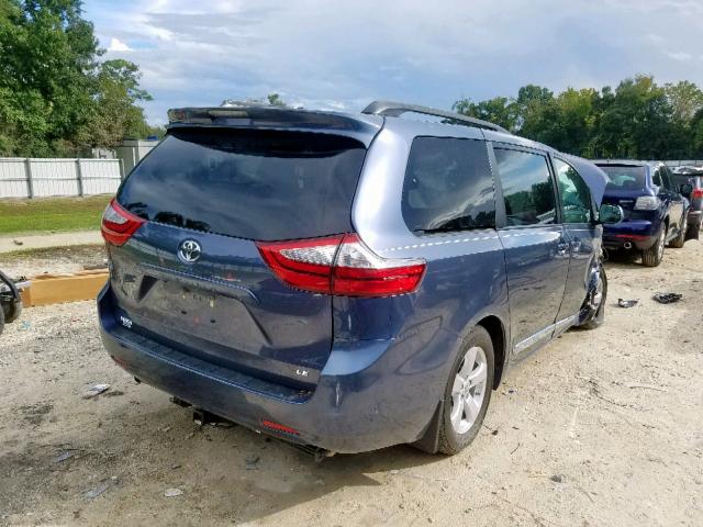 5TDKK3DC9GS738556 - 2016 TOYOTA SIENNA LE BLUE photo 4