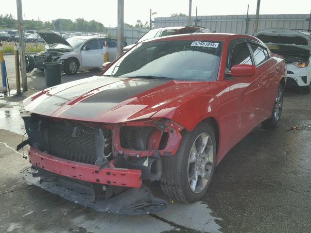 2C3CDXJG4FH754730 - 2015 DODGE CHARGER SX RED photo 2