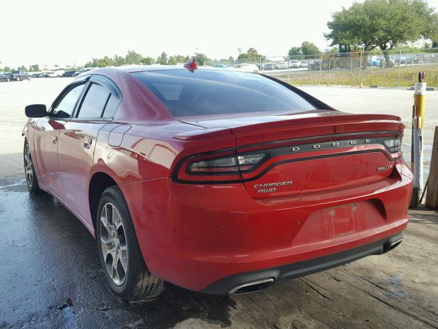 2C3CDXJG4FH754730 - 2015 DODGE CHARGER SX RED photo 3