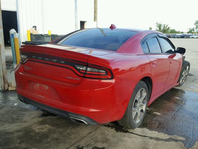 2C3CDXJG4FH754730 - 2015 DODGE CHARGER SX RED photo 4