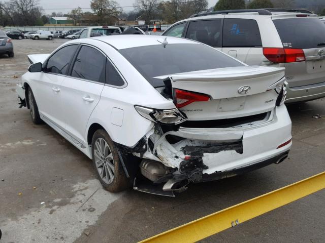 5NPE34AF4HH495079 - 2017 HYUNDAI SONATA SPO WHITE photo 3