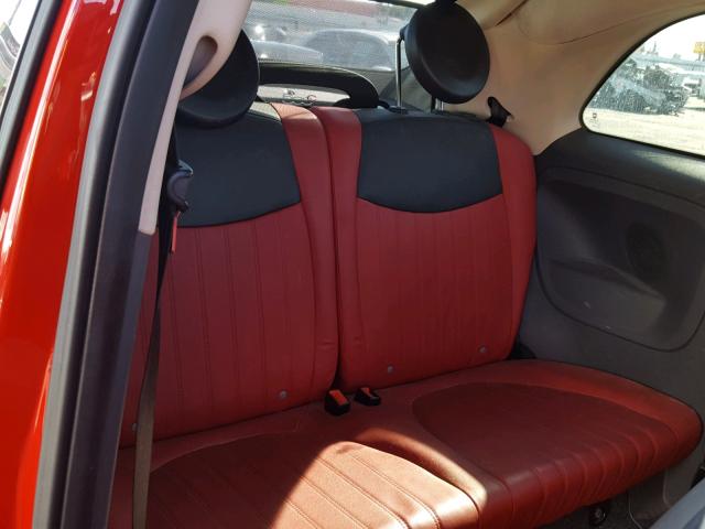 3C3CFFER7CT352431 - 2012 FIAT 500 LOUNGE RED photo 6
