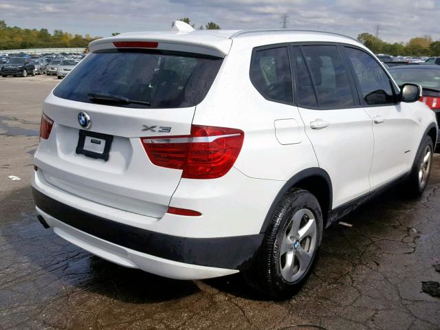 5UXWX5C54BL715616 - 2011 BMW X3 XDRIVE2 WHITE photo 4