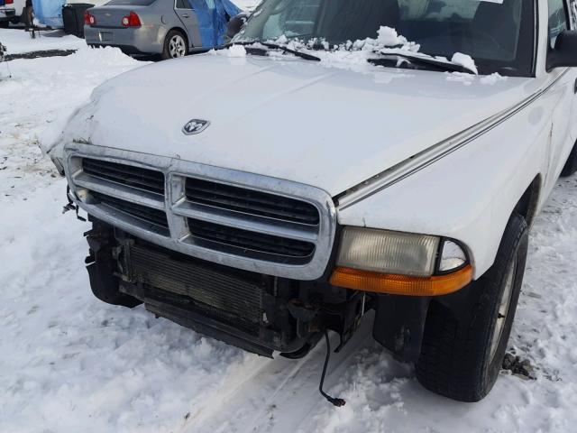 1D7GL42N44S729558 - 2004 DODGE DAKOTA SLT WHITE photo 9