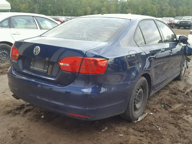 3VW2K7AJ0EM377559 - 2014 VOLKSWAGEN JETTA BASE BLUE photo 4