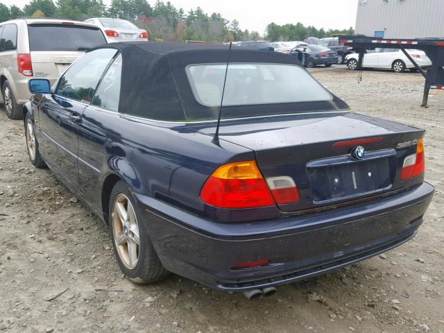 WBABS33422PG84546 - 2002 BMW 325 CI BLUE photo 3