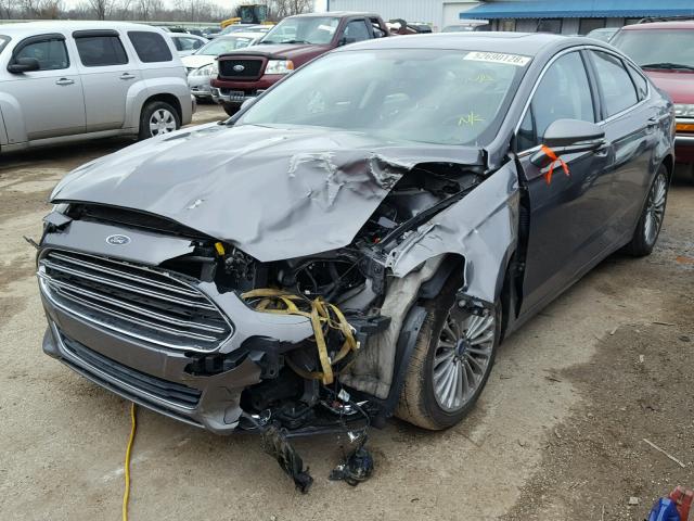 3FA6P0K91ER300161 - 2014 FORD FUSION TIT GRAY photo 2