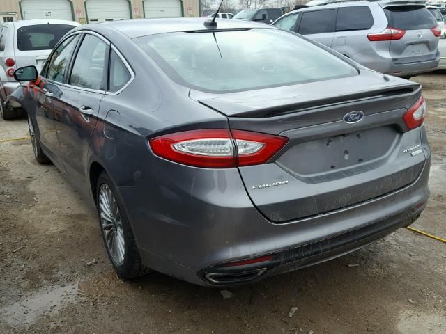 3FA6P0K91ER300161 - 2014 FORD FUSION TIT GRAY photo 3