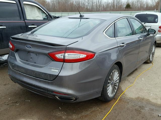 3FA6P0K91ER300161 - 2014 FORD FUSION TIT GRAY photo 4