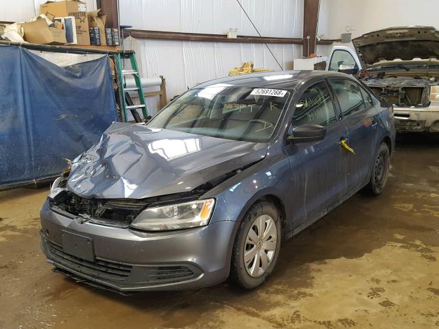 3VW2K7AJ7BM018463 - 2011 VOLKSWAGEN JETTA BASE GRAY photo 2