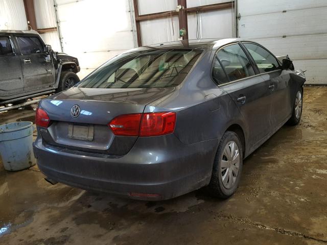 3VW2K7AJ7BM018463 - 2011 VOLKSWAGEN JETTA BASE GRAY photo 4