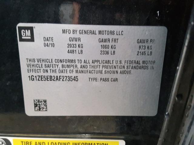 1G1ZE5EB2AF273545 - 2010 CHEVROLET MALIBU LTZ 黑色 照片 10