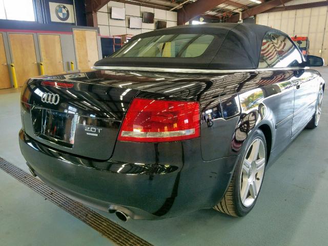 WAUDF48H98K015529 - 2008 AUDI A4 2.0T CA BLACK photo 4