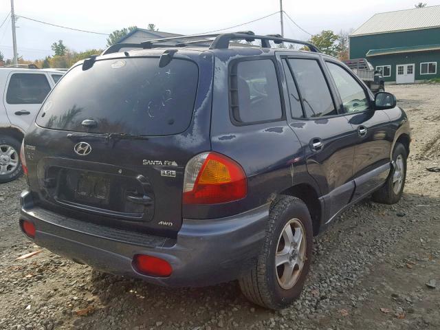 KM8SC73E34U594206 - 2004 HYUNDAI SANTA FE G BLUE photo 4