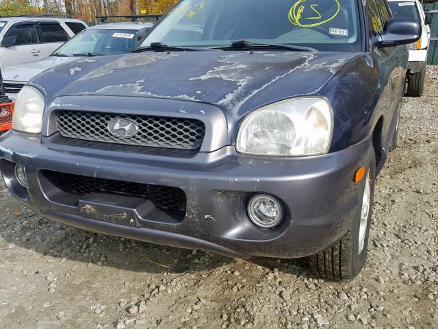 KM8SC73E34U594206 - 2004 HYUNDAI SANTA FE G BLUE photo 9