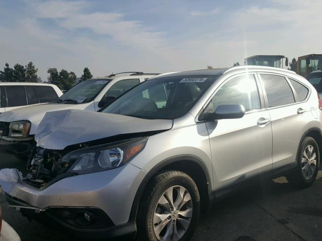 2HKRM3H79EH525048 - 2014 HONDA CR-V EXL SILVER photo 2